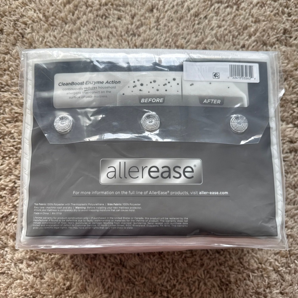 Allerease Quilted Luxury Full Mattress Protector Waterproof Allergy Defense - Picture 3 of 6